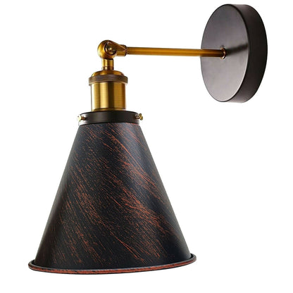 Vintage Industrial Wall Light  Metal Cone Shape Shade Indoor Lighting For Kitchen, Living Room
