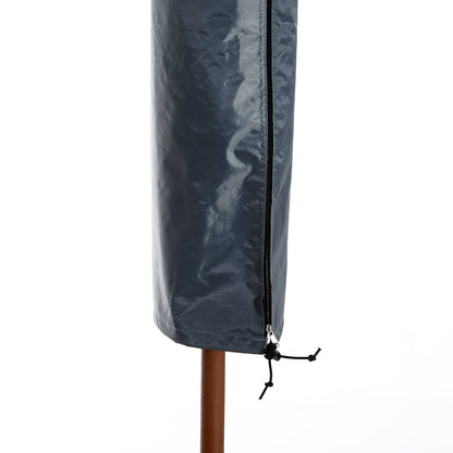 Outsunny Parasol Cover, Cantilever Umbrella Cover, Banana Umbrella Cover with Zipper for Outdoor Garden, Patio, Grey