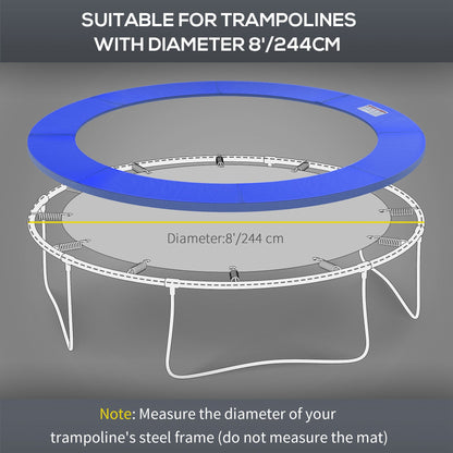 HOMCOM \'ce\'a6244cm Trampoline Pad Pads Replacement Trampoline Accessories Safety Surround Pads Padding - 8ft Blue