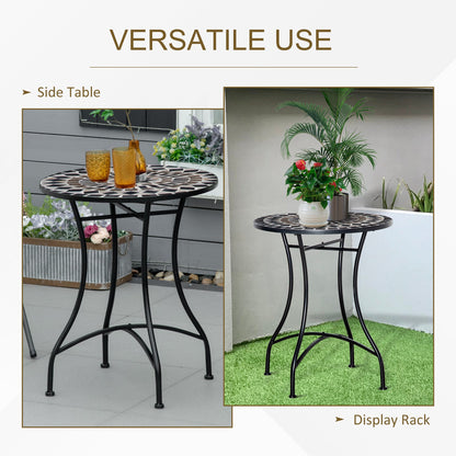 Outsunny \'ce\'a660cm Mosaic Outdoor Patio Table - Black