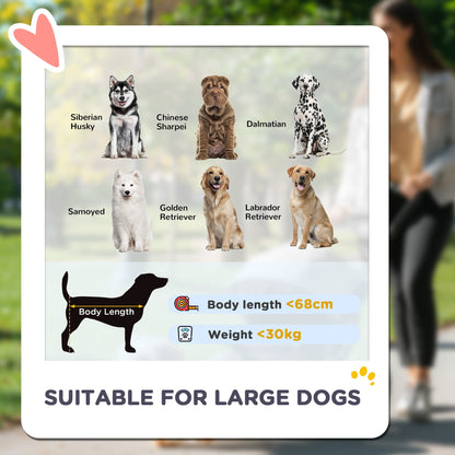 PawHut Easy Folding Pet Stroller for Large Dogs with 4 Big Wheels, Shock Absorb Frame, Safety Leashes, Brakes, Dark Grey