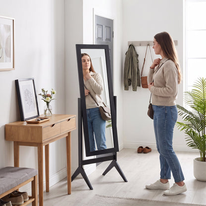 HOMCOM Freestanding Adjustable Angle Dressing Mirror, Full Length Mirror for Bedroom, Living Room, 148 x 47 cm, Black