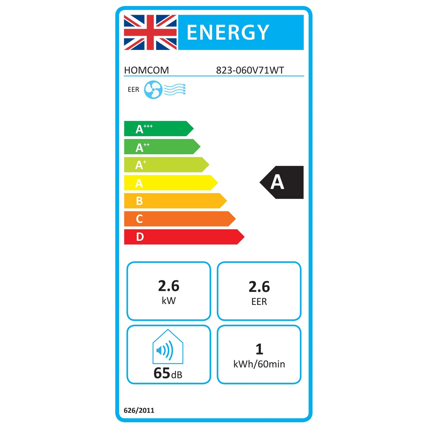 HOMCOM 9,000 BTU App-Controlled Mobile Air Conditioner, 20m\'c2\'b2 Radius - White