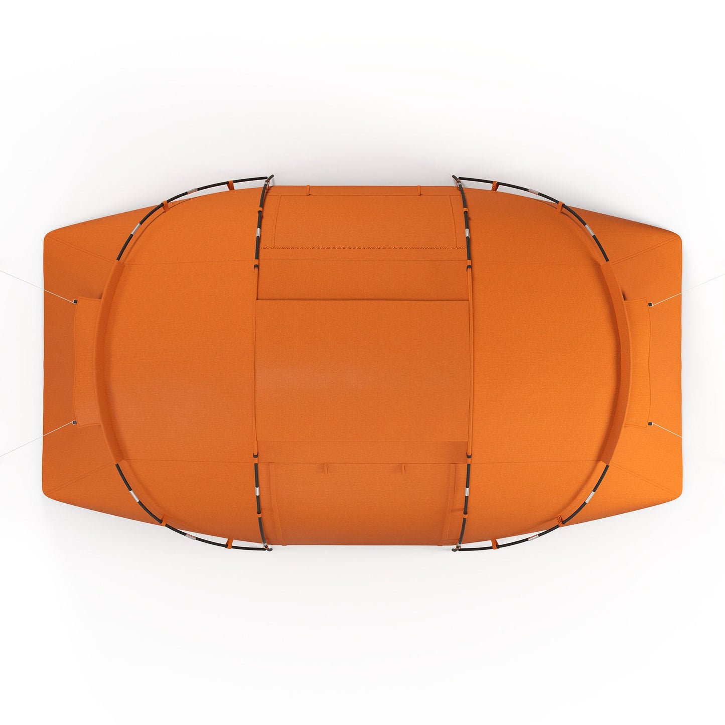 Outsunny 4-6 Man Camping Tent w/ Two Bedroom, Hiking Sun Shelter, UV Protection Tunnel Tent, Orange