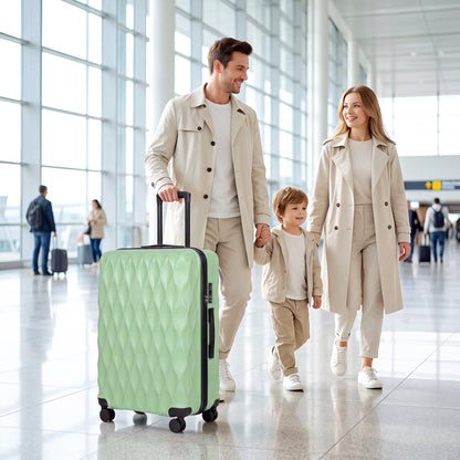 HOMCOM 30Inch 77cm Suitcase, ABS Hard Shell Checked Luggage with TSA Lock, Spinner Wheels, Telescopic Handle, Green