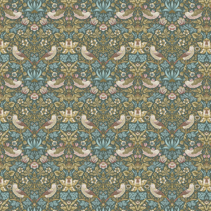 Strawberry Thief Teal Fabric