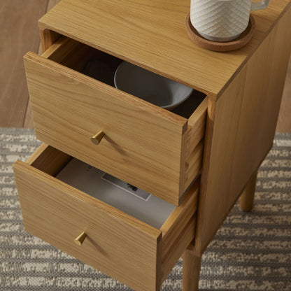Wright Narrow Oak Bedside Table