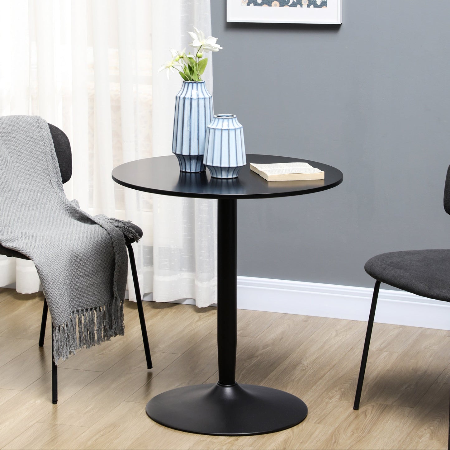 HOMCOM 75H x \'ce\'a670cm Two-Person Minimalistic Dining Table - Black