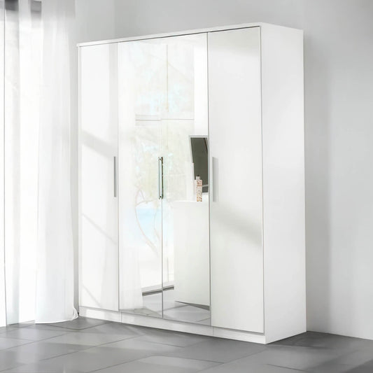 Topline Robe with two Mirrors 4 Door - White