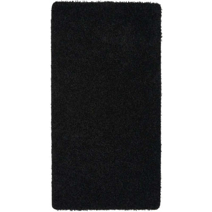 Washable Black Shaggy Rug