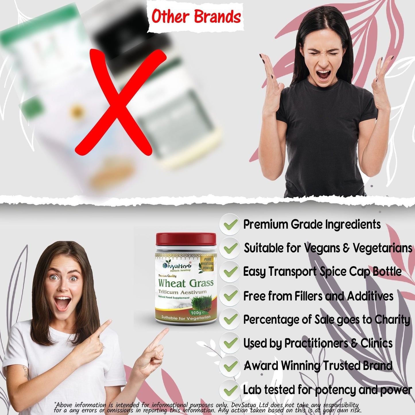 DivyaHerb Wheat Grass Powder 100 gram - Daily Vitality Support