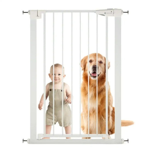 Venture Q-Fix 110cm Extra Tall Pressure Fit Baby & Pet Safety Gate - 73-80cm - White