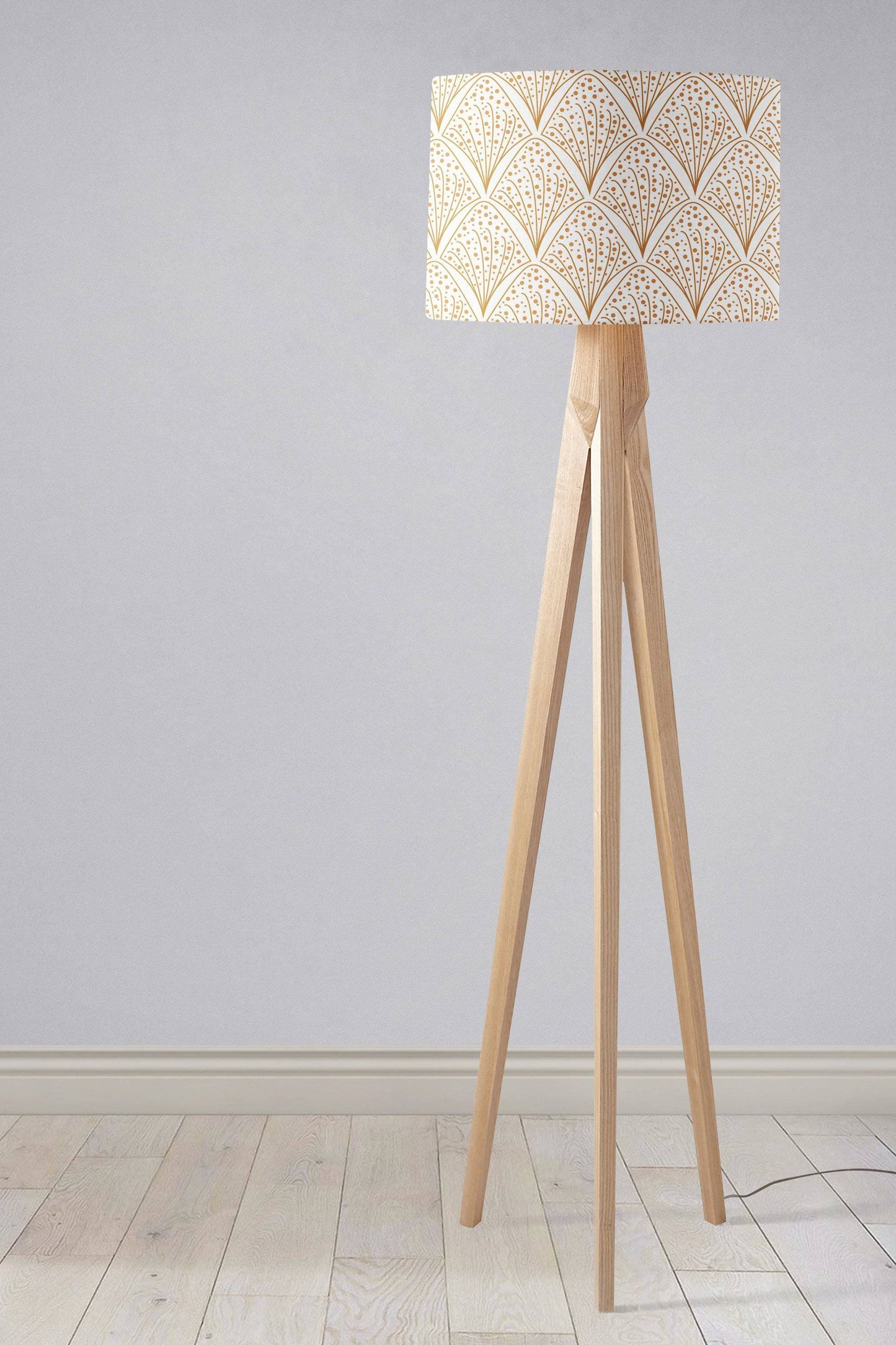 White and Gold Contemporary Lampshade, Ceiling  or Table Lamp Shade