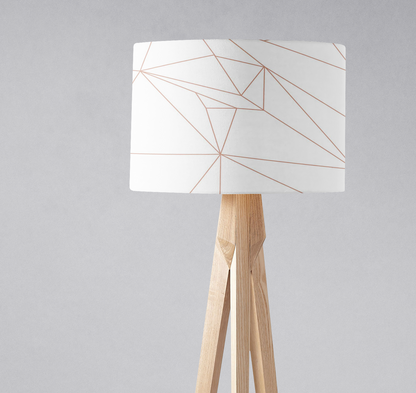 White and Rose Gold Lines Lampshade