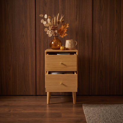 Wright Narrow Oak Bedside Table