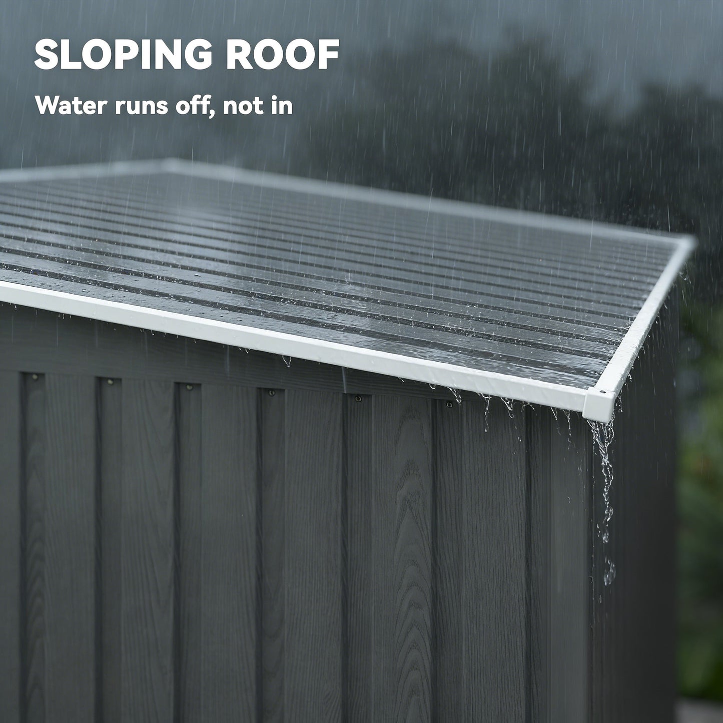 Outsunny 7 x 5ft Galvanised Metal Shed, with Sliding Door - Light Grey