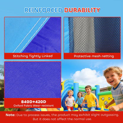 AIYAPLAY 8 in 1 Bouncy Castle for Kids, Inflatable Bounce House with Slide, Pool (Ball Pit), Water Cannon for Indoor Outdoor