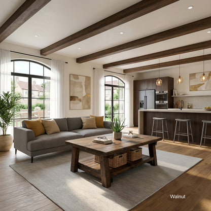 Large ARBA Rustic Wooden Coffee Table With Shelf