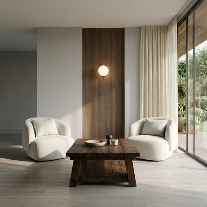 Large ARBA Rustic Wooden Coffee Table With Shelf In Walnut