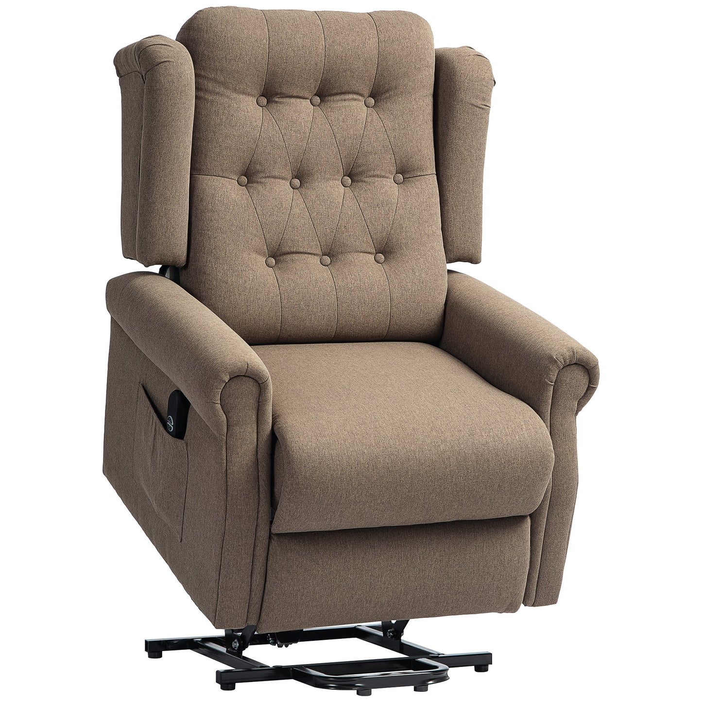 HOMCOM 45\'c2\'b0 Lifting Riser and Recliner Armchair  - Dark Brown