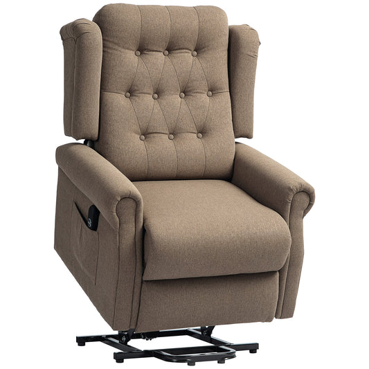 HOMCOM 45\'c2\'b0 Lifting Riser and Recliner Armchair  - Dark Brown