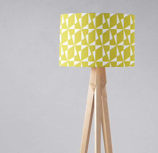 Yellow Retro Geometric Lampshade, Ceiling or Table Lamp Shade
