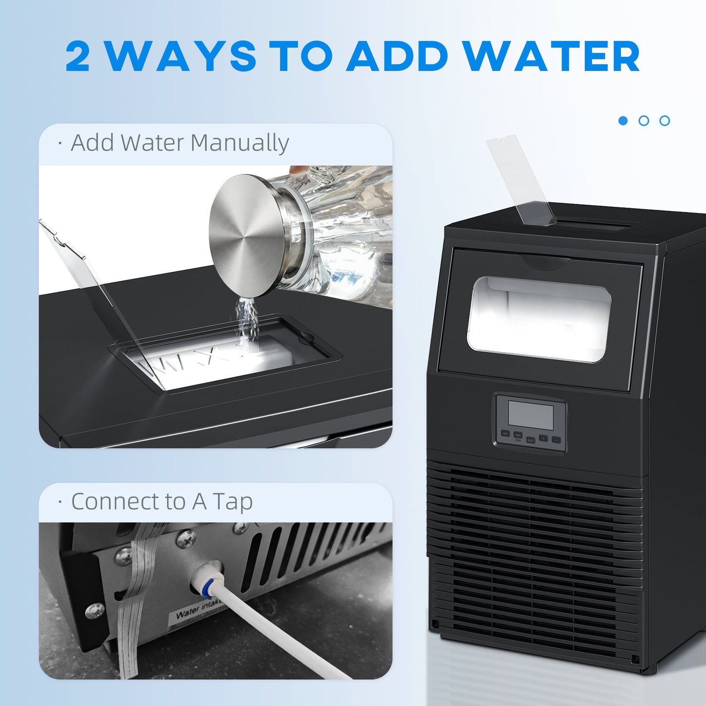 HOMCOM Commercial Ice Maker with 4kg Ice Storage - Black