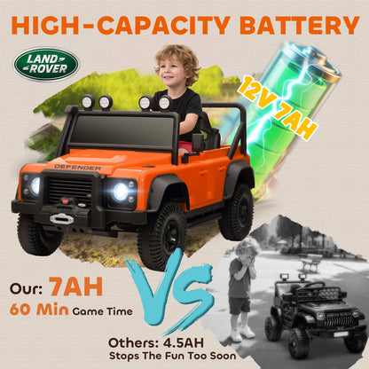 AIYAPLAY Kids Ride On Car with Remote Control, Music, Horn, 4 Spring Suspension Wheels, LED Lights for 3-5 Years Old, Orange