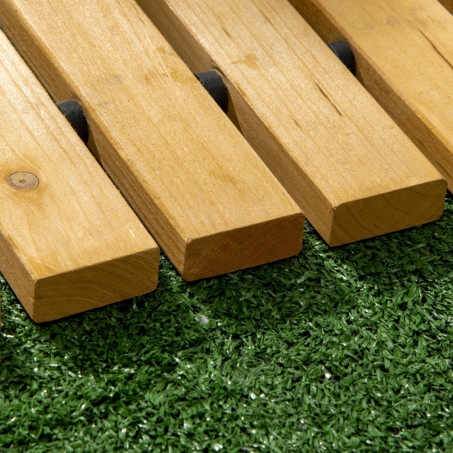 Outsunny Rollable Wooden Garden Pathway Weather-Resistant Walk Way for Wedding Party Pathways 185 x 60 cm