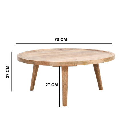 Marlow Light Mango Wood Round Low Coffee Table