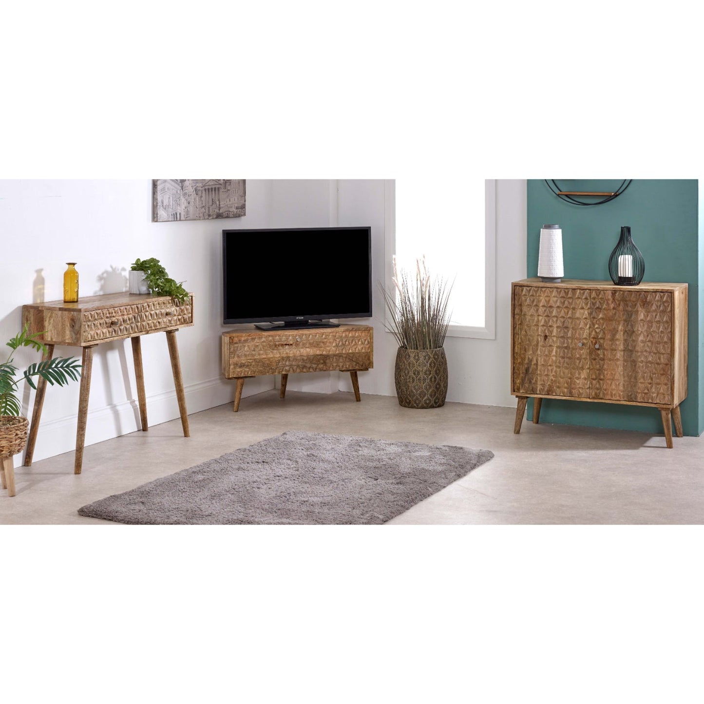 Marlow Light Mango Wood Console Table with 2 Drawers