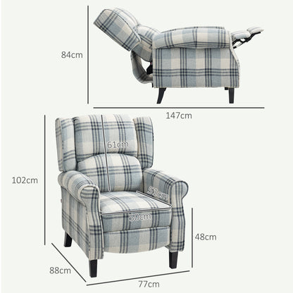 HOMCOM 160\'c2\'b0 Reclining Armchair, with Footrest - Grey