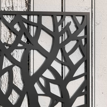 Outsunny Outdoor Metal Planter, with Back Trellis - Black