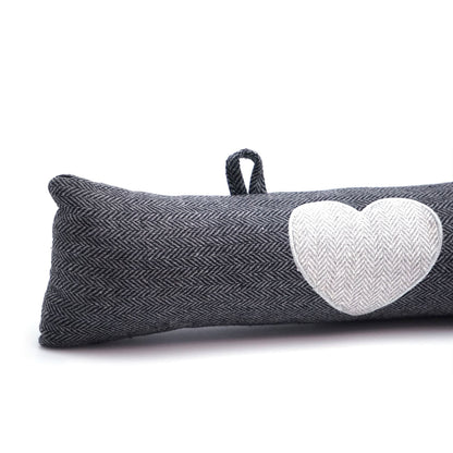 Heart Herringbone Draught Excluder - 79cm