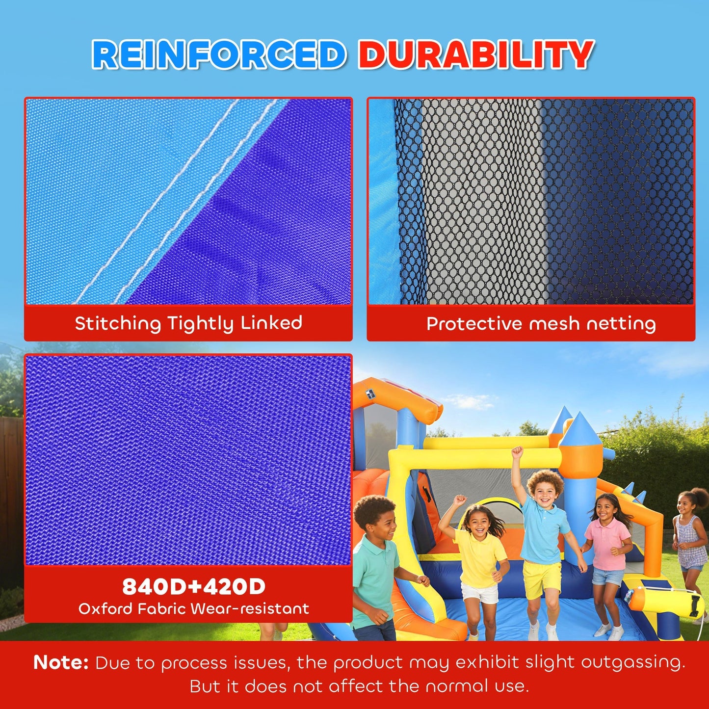 AIYAPLAY Bouncy Castle for Kids, Inflatable Bounce House with Slide, Pool (Ball Pit), Climbing Wall and Blower for Outdoor