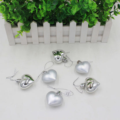 Christmas Decoration Peach Heart Painted Pendant