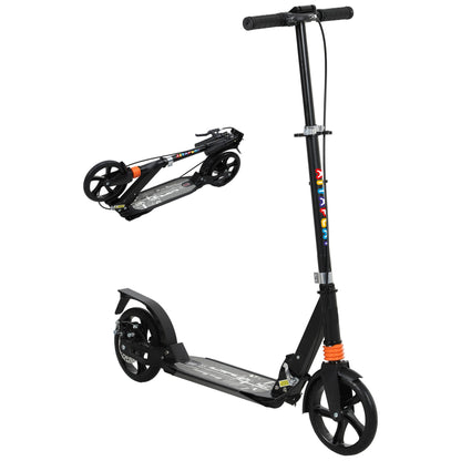 AIYAPLAY Kids Scooter, Foldable Kick Scooter w/ Adjustable Handlebar, Black