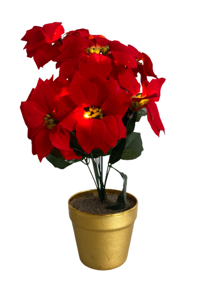 LED Poinsettia In A Pot