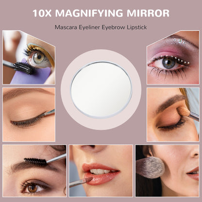 HOMCOM Vanity Mirror with Lights, Large Lighted Makeup Mirror with 3 Colour Lighting Modes, 10X Magnifying, USB Charging Port, Touch Screen, Tabletop or Wall Mounted Design for Bedroom, White