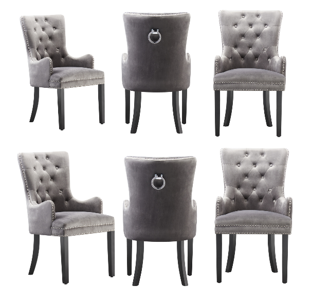 Windsor LUX Knocker Back Velvet Dining Chair w/ Armrests