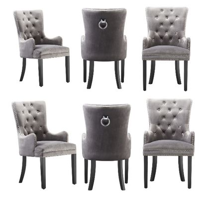 Windsor LUX Knocker Back Velvet Dining Chair w/ Armrests