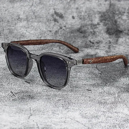Trendy Retro Wood Grain Sunglasses Polarized UV Protection for Men Women Perfect for Cycling Outdoor Street Photography