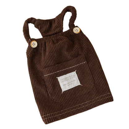 Puppy Clothes Fahion Solid-colour Corduroy Pet Vest For Teddy Dog Winter Casual Halter For Schnauzers Warm Clothing Pet Supplies