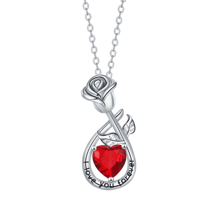 Rose Pendant Necklace Valentine's Day Gift For Girlfriend