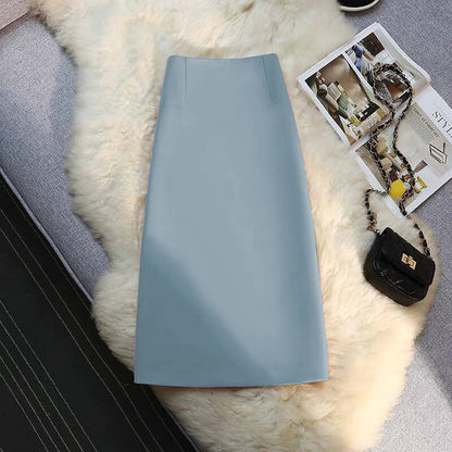 Women's Mid-length Straight Skirt Draping Effect