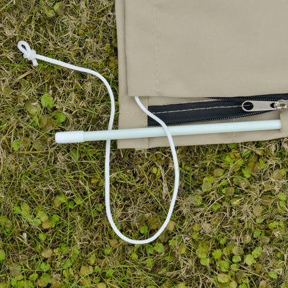Outsunny Outdoor Cantilever Umbrella Cover with Rod, Zipper, Khaki