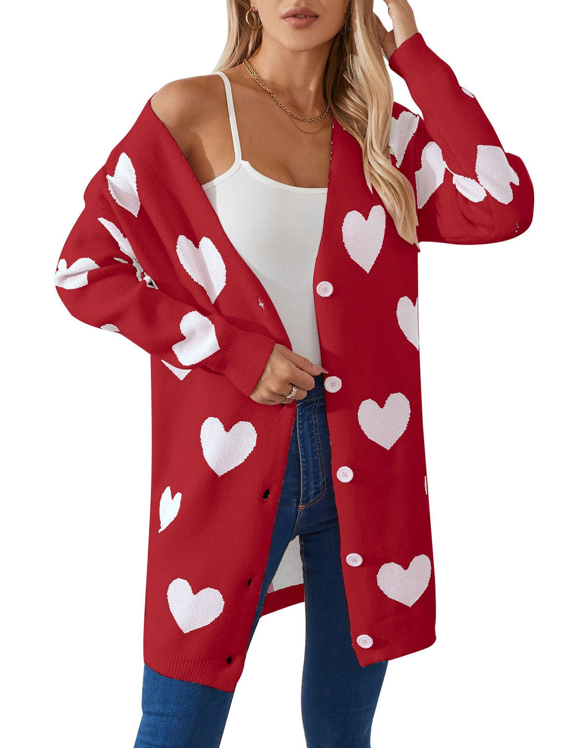 Fashion Love Mid-length Coat Sweater Women