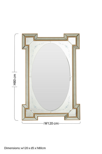 Lulu Antique Finish Rectangular Wall Mirror