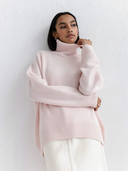 Women's Turtleneck Sweater - Soft Long Sleeve Pullover for Winter | Premium Knit Top