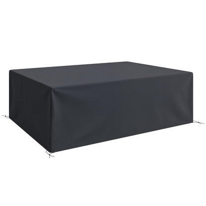 Outsunny 600D Oxford Outdoor Garden Furniture Sofa Set Cover, Waterproof Anti-UV Rattan Sun Lounger Protection Protector Cover, 275L x 205W x 90Hcm, Black
